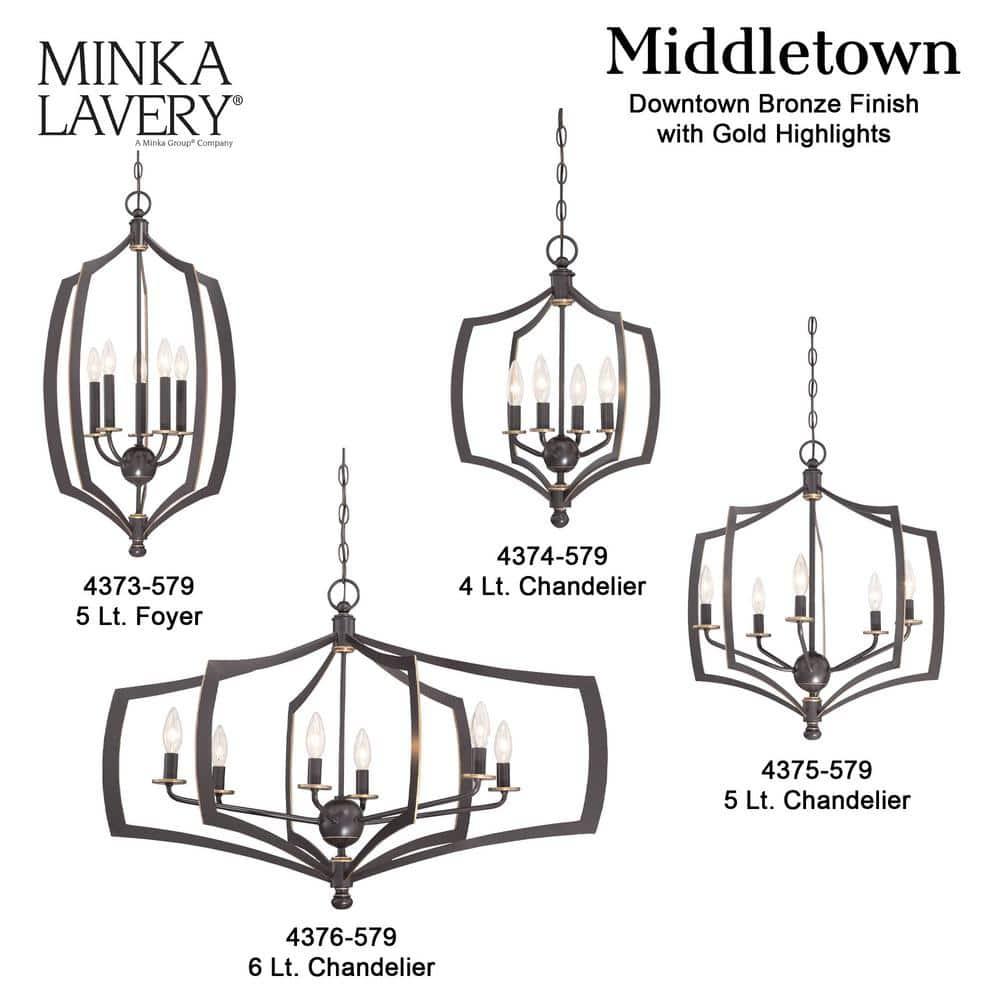 Chandelier 5 Light Downton Bronze/Gold In Transitional Style 23.75 Inches Tall By 23 Inches Wide     -Traditional Installation Minka Lavery 4375-579