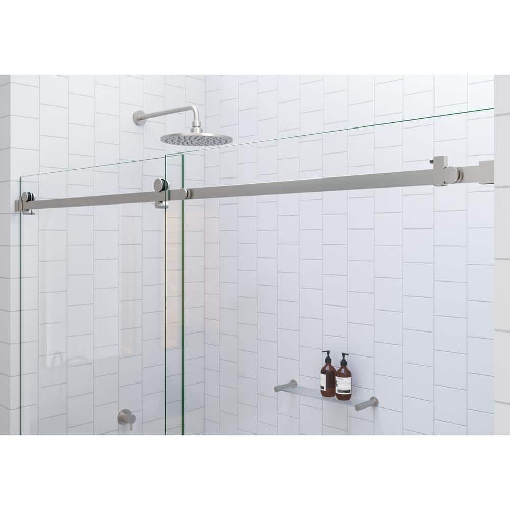 Astro 56 in. - 60 in. x 60 in. Frameless Sliding Bathtub Door
