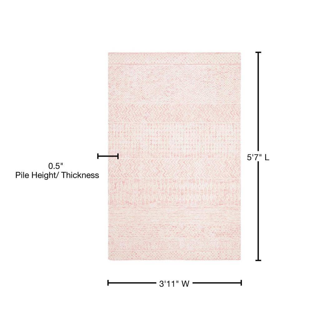 Glamour GLM538 Hand Tufted Indoor Area Rug - Light Pink/Ivory - 4'x6' - Safavieh
