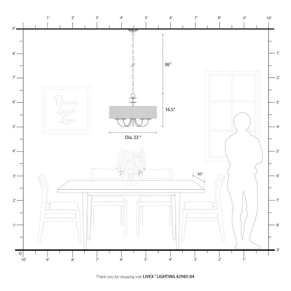 Livex Lighting Brookdale 5 - Light Pendant in  Black