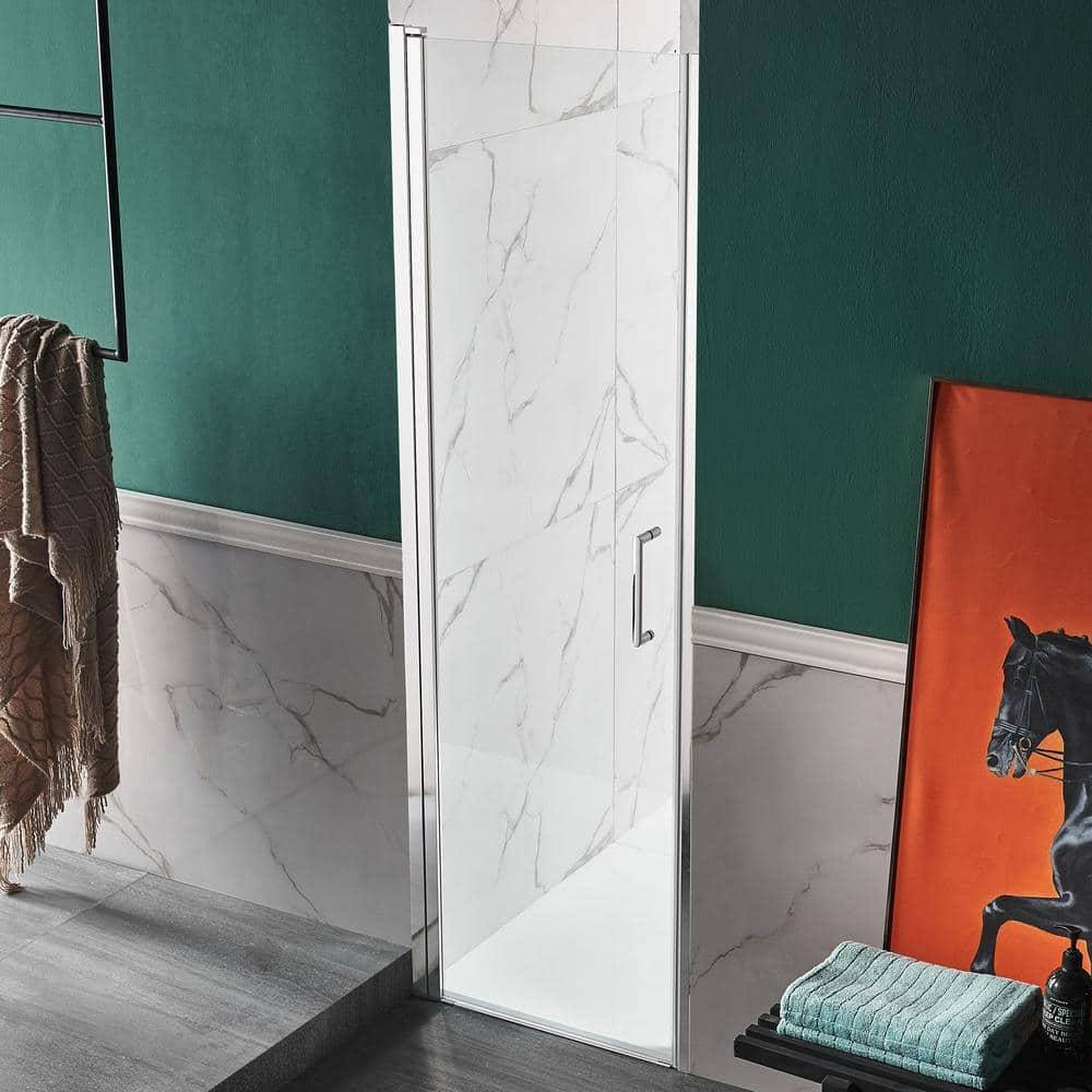 Lancer Series 29" W x 72" H Hinged Semi-Frameless Shower Door