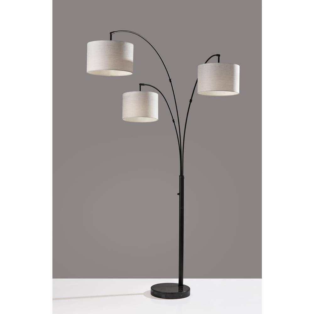 Adesso Home Brand Bowery 3-Arm Arc Lamp in Black Color