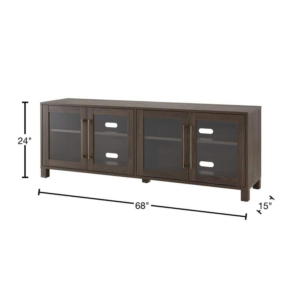 Evelyn&Zoe Quincy Rectangular TV Stand for TV's up to 75", Alder Brown