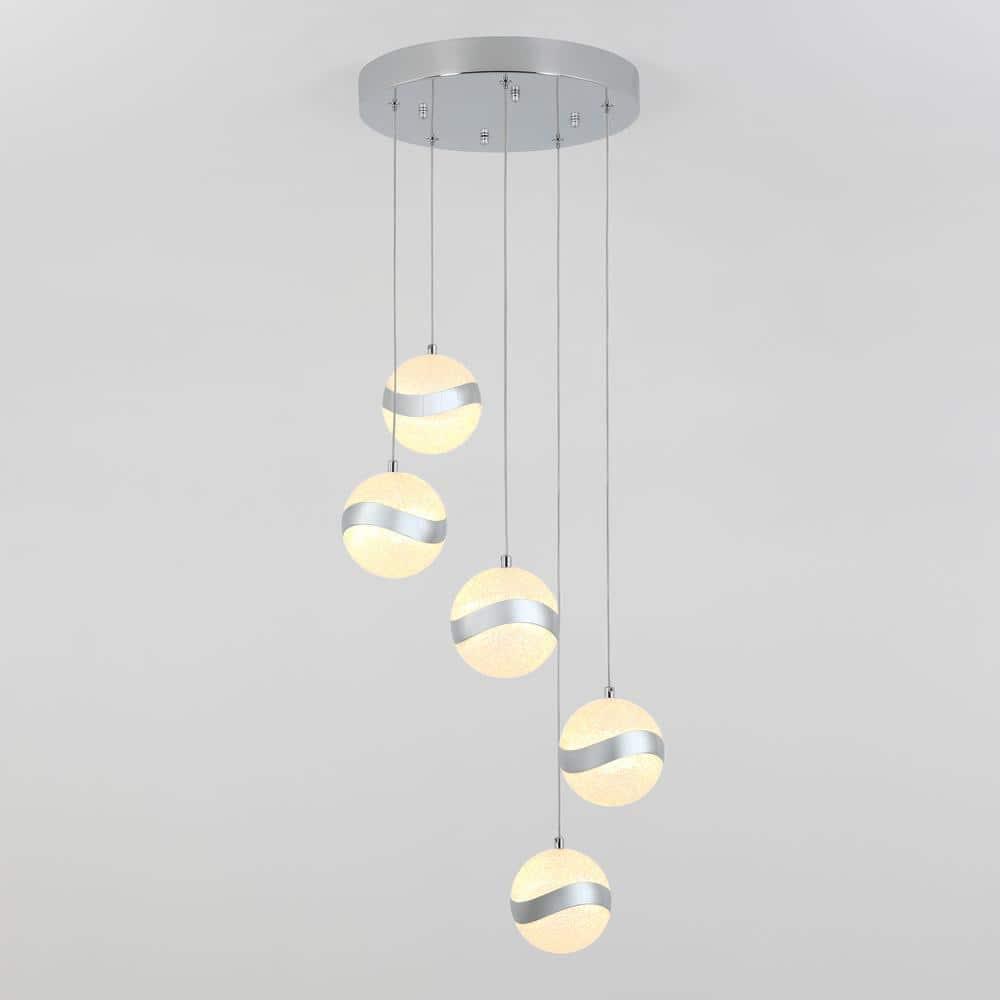 5 - Light Chrome LED Sphere Pendant