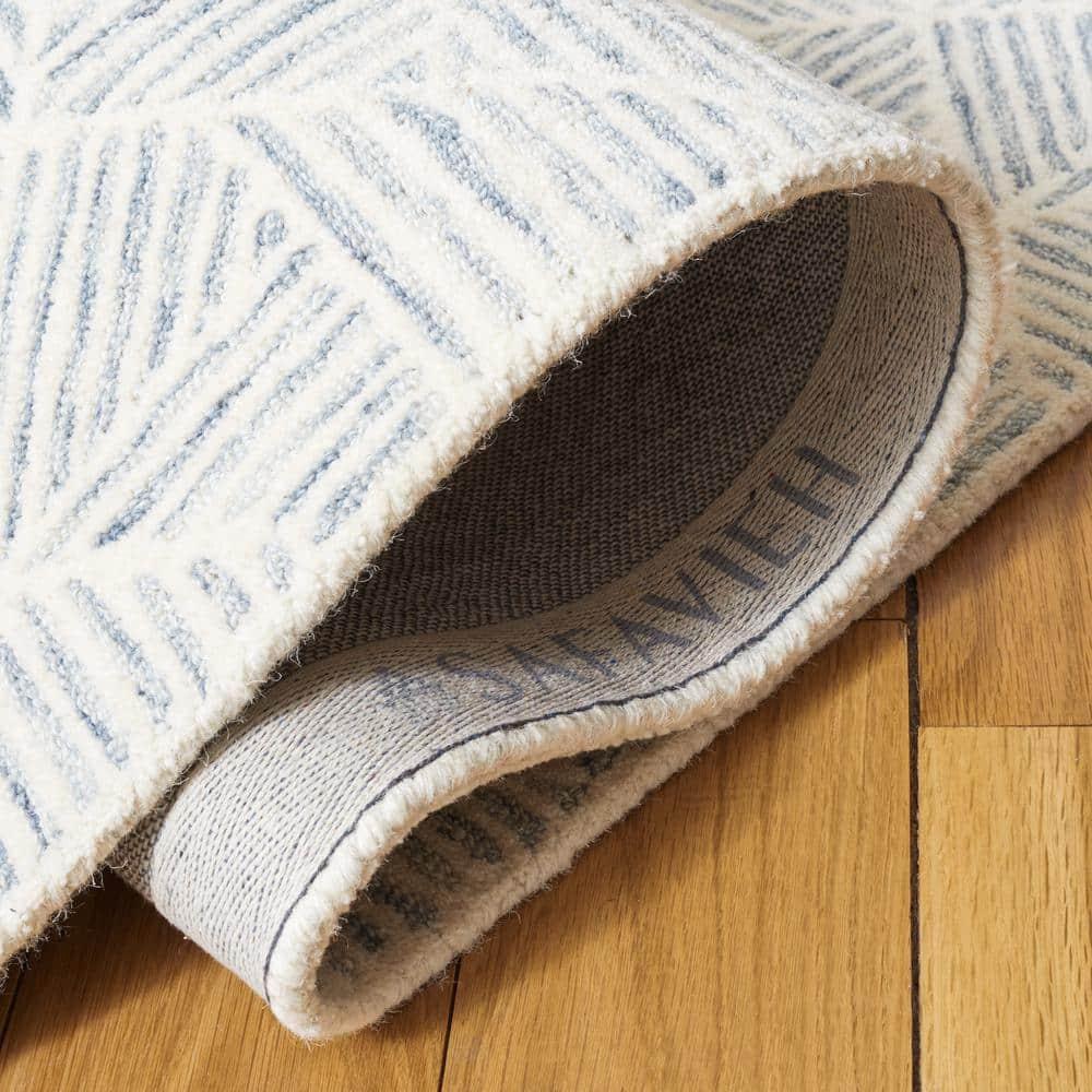 Abstract ABT763 Handmade Indoor Area Rug - Grey/Ivory - 6' Round - Safavieh