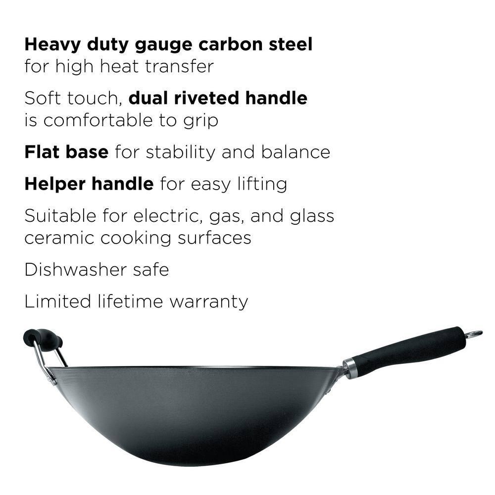 Hong Kong Chopstick House Carbon Steel Wok with Helper Handle