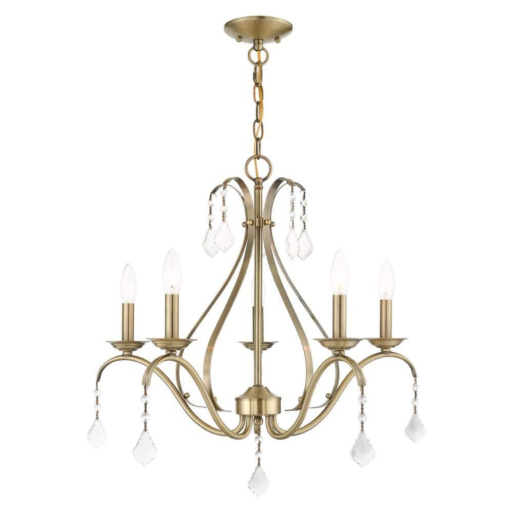 Livex Lighting Caterina 5 - Light Chandelier in  Antique Brass