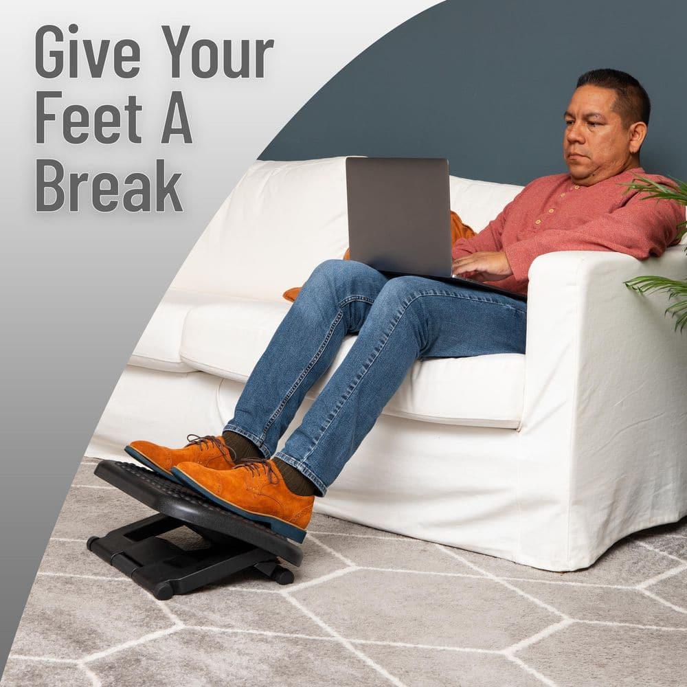 Mind Reader Foot Rest, Under Desk at Work, Ergonomic, Height Adjustable, Office, Plastic, 17.5"L x 13.5"W x 3.5"H