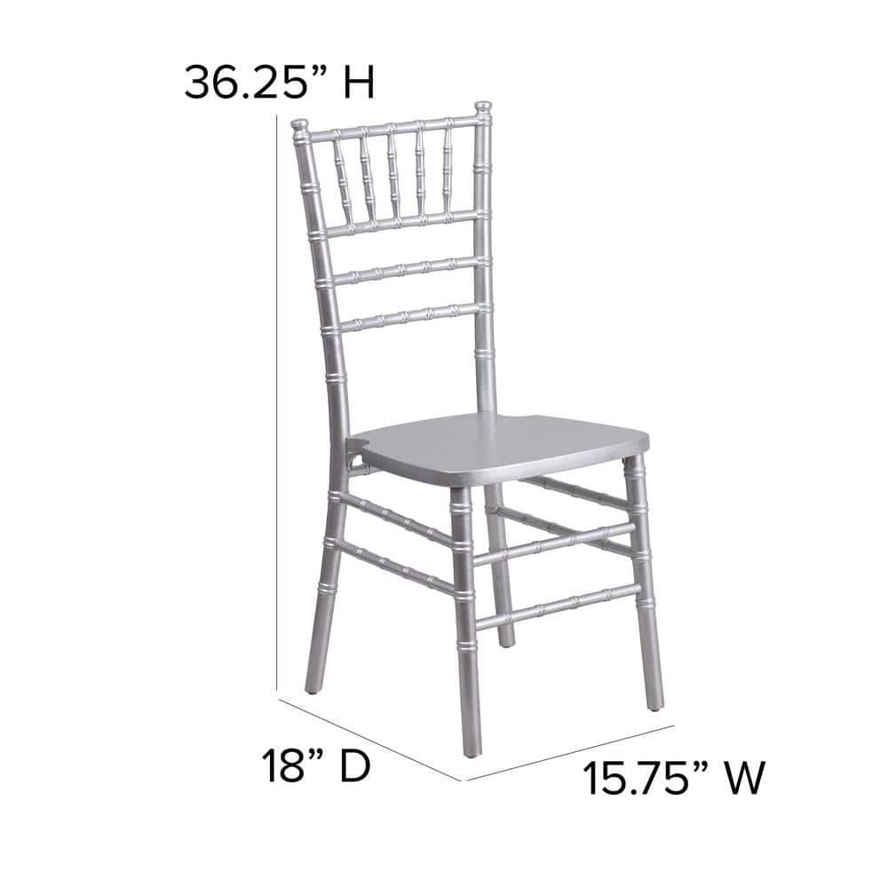 Flash Furniture HERCULES Series Silver Wood Chiavari Chair