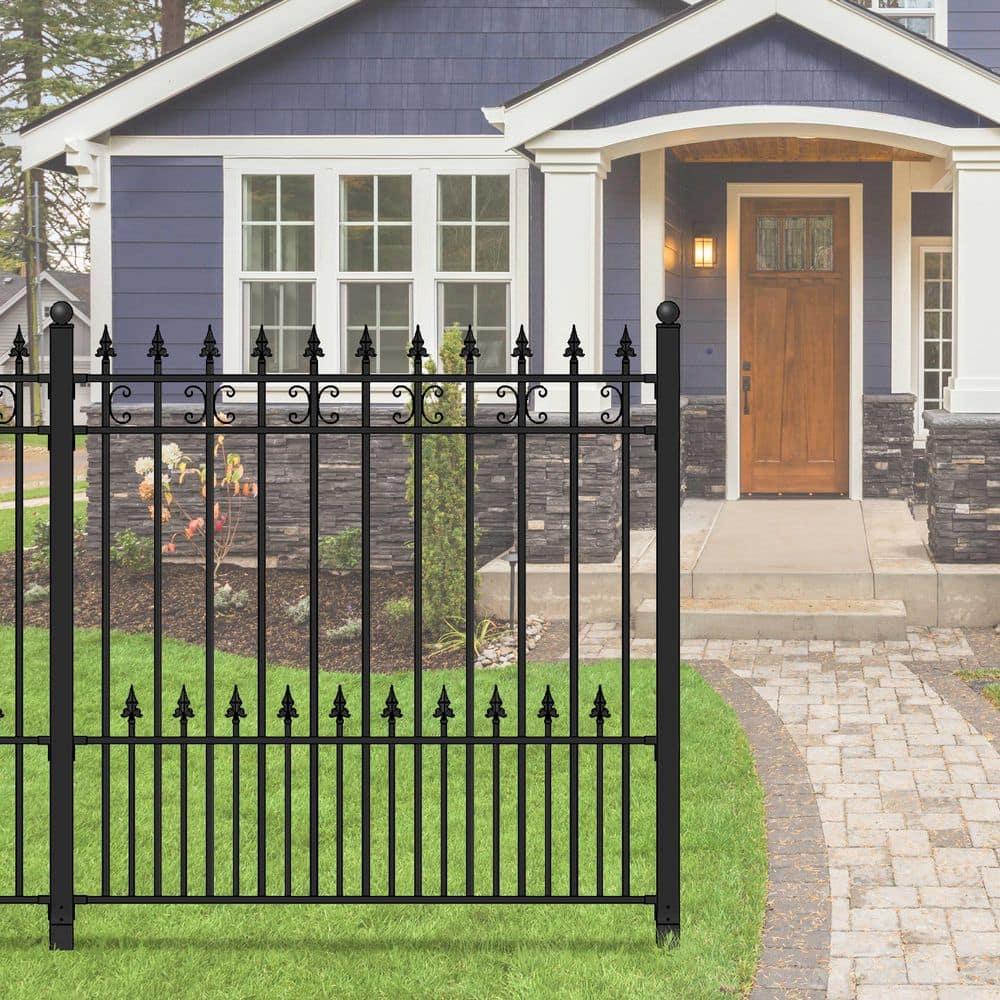 ALEKO Venice 62.8'' H x 66'' W Black Stainless Steel Fencing