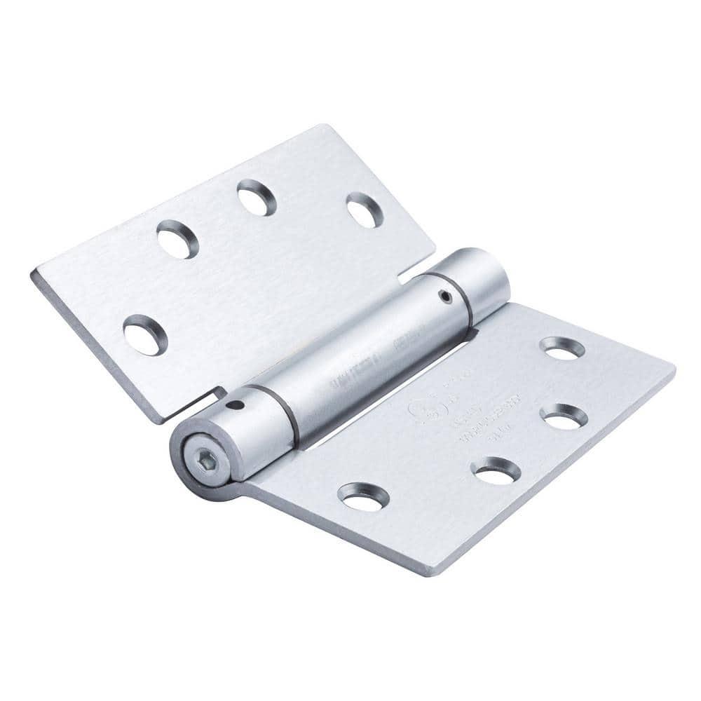 Global Door Controls 4.5" x 4.5" in Satin Chrome Steel Spring Hinge (Set of 3)