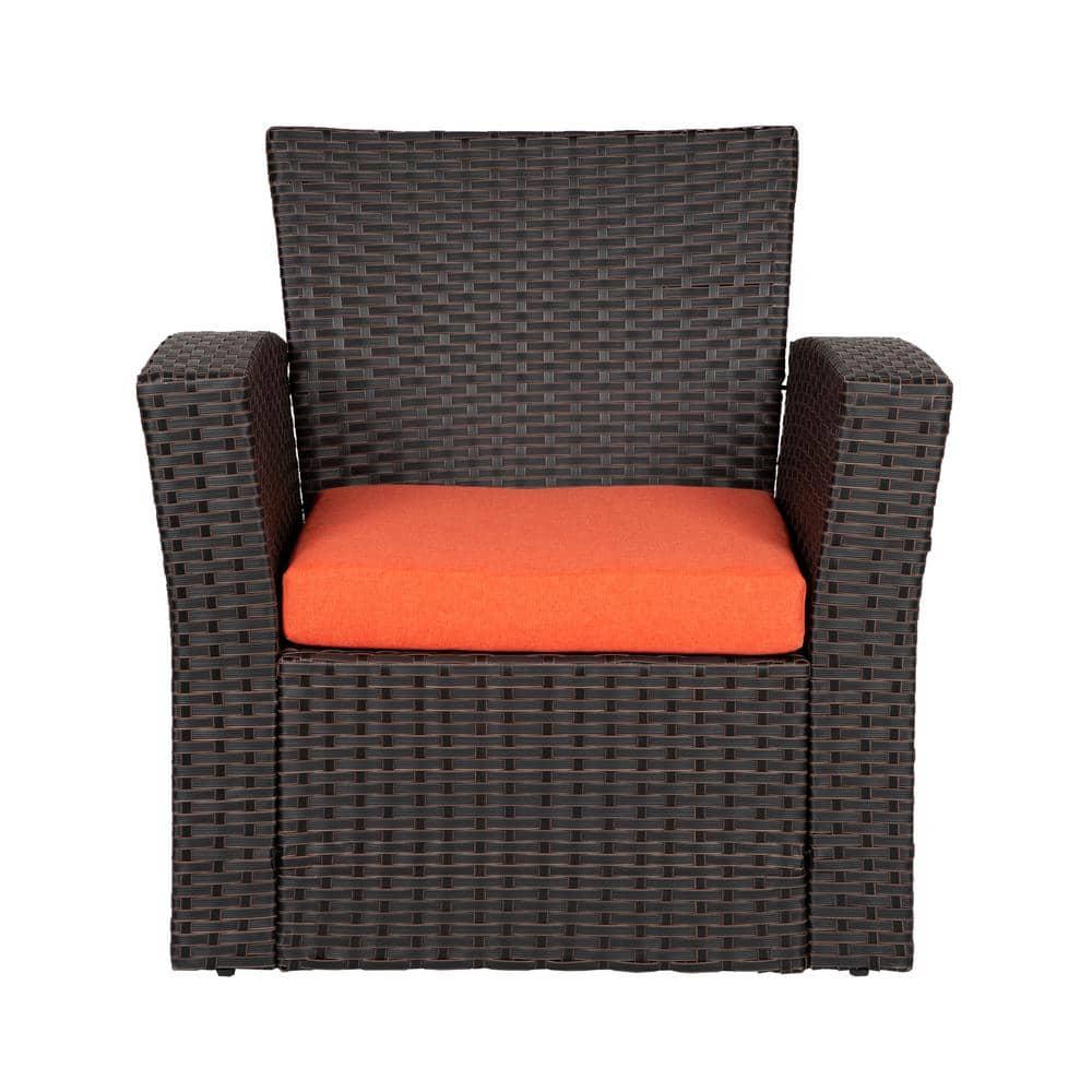 Grandview Outdoor Chocolate 4-piece Patio Conversation Set Orange