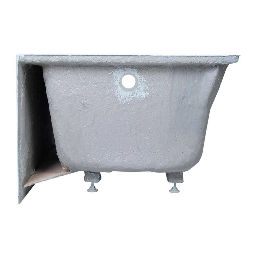 48 in. Aqua Eden Ambry Acrylic Alcove Tub with Right Hand Drain Hole, White