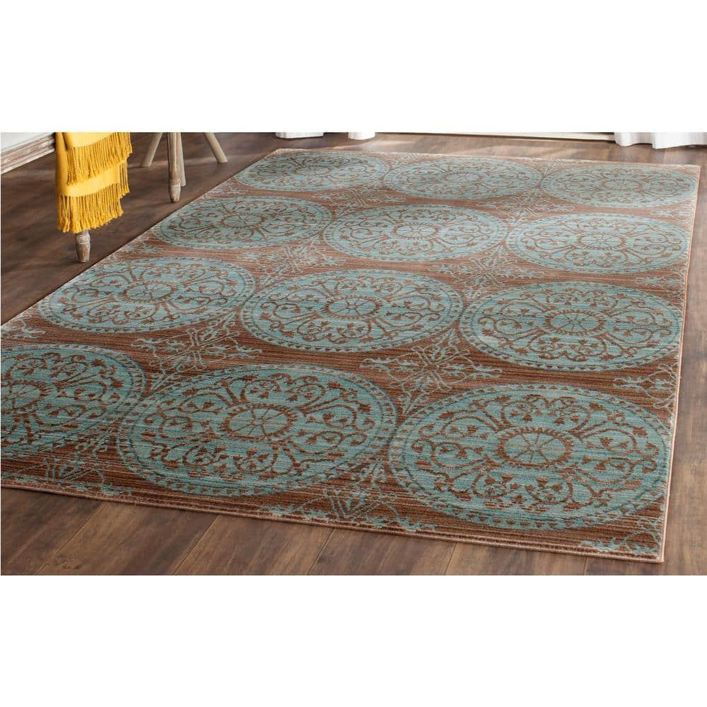 Valencia VAL214 Power Loomed Indoor Accent Rug - Brown/Alpine - 3'x5' - Safavieh