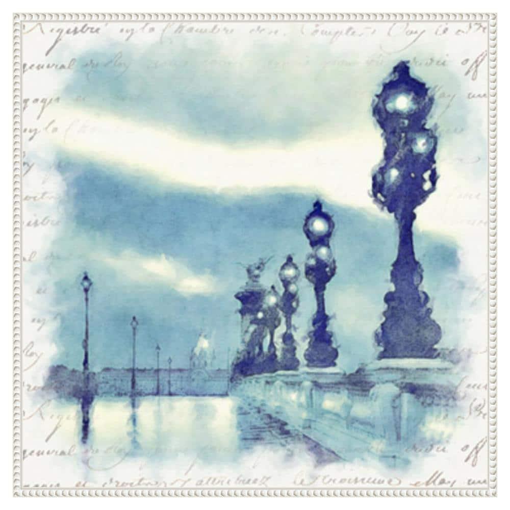Amanti Art 30"x30" Paris in Blue II by Noah Bay Framed Canvas Wall Art Print