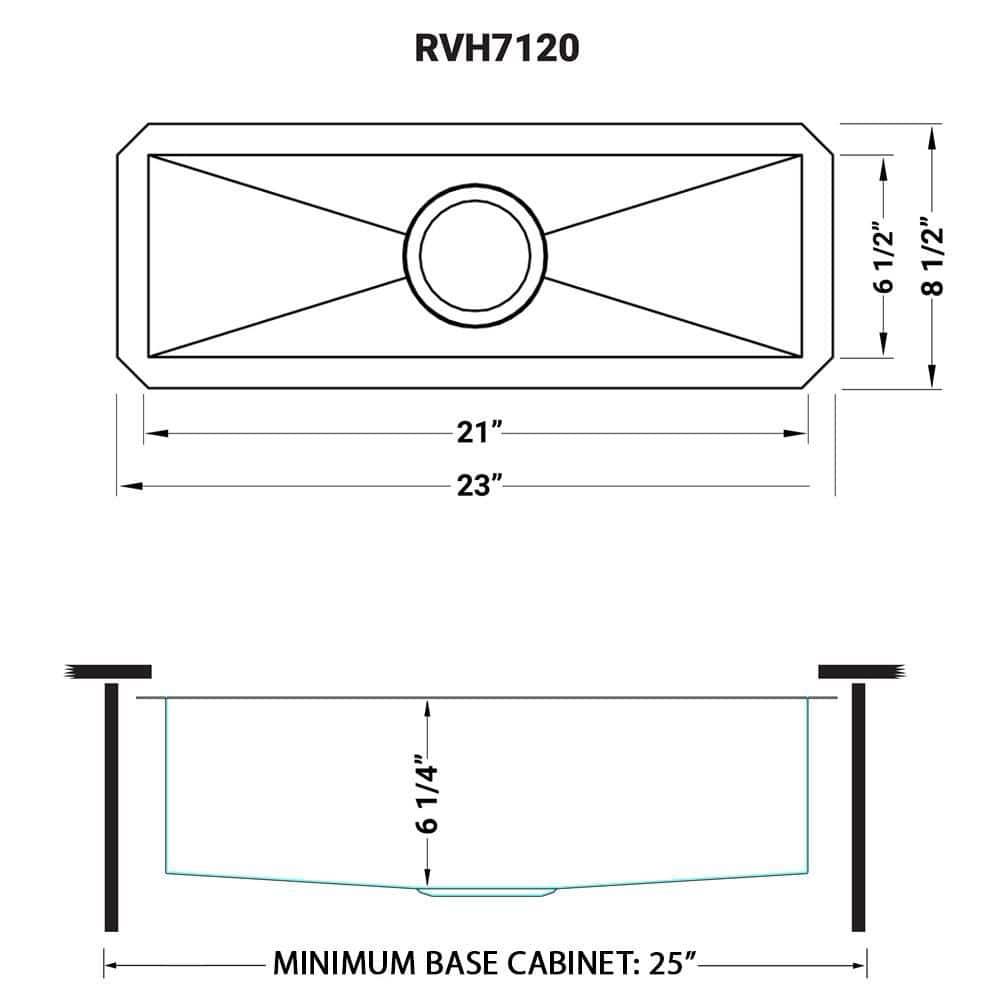 Ruvati Bar Prep Sink Narrow Trough Undermount 16 Gauge Stainless Steel Single Bowl
