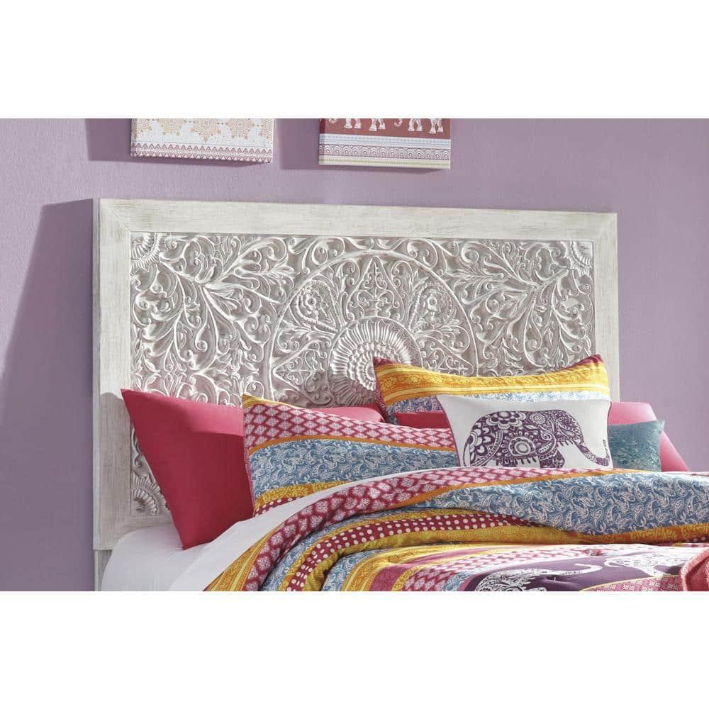 Signature Design by Ashley Traditional Paxberry Twin Panel Headboard, Whitewash