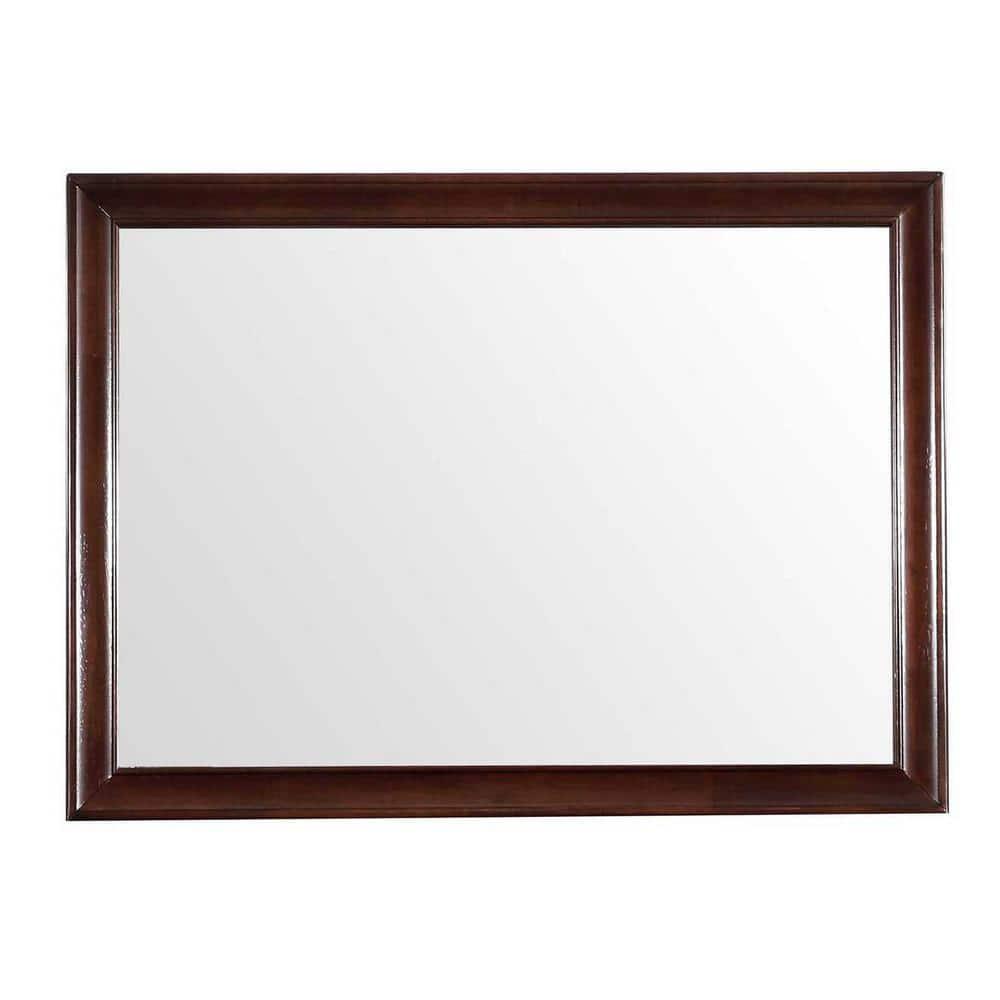 Passion Furniture LaVita 45 in. x 33 in. Modern Rectangle Framed Cappuccino Dresser Mirror