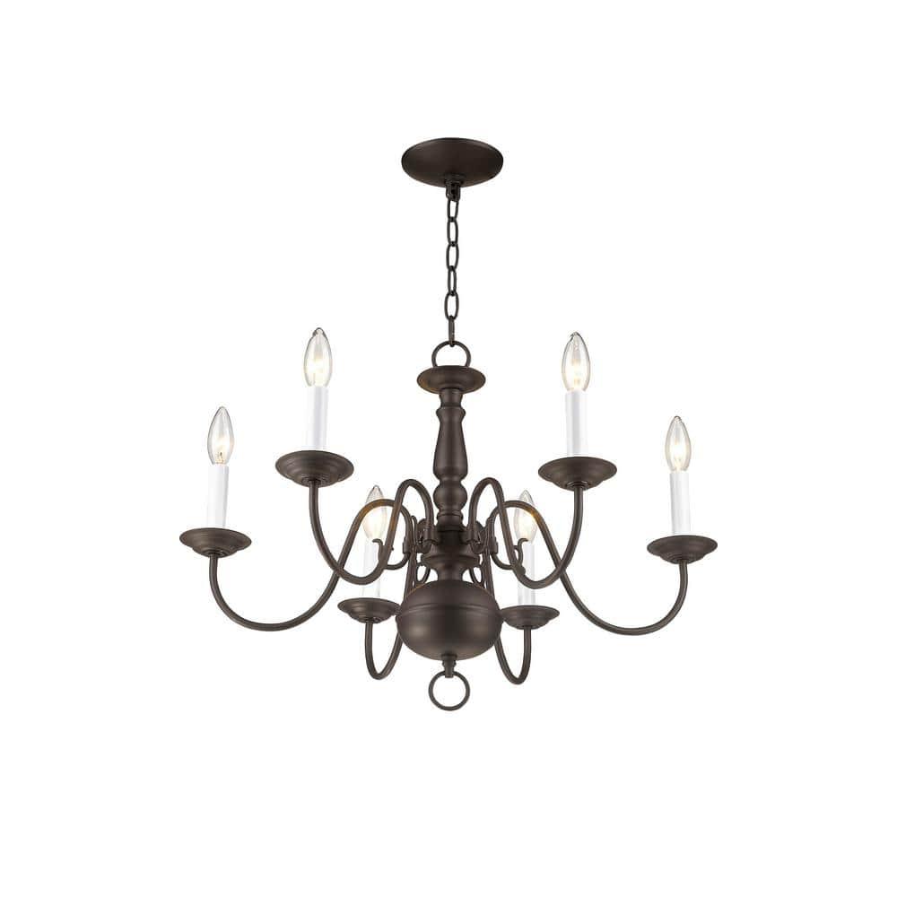 Livex Lighting Williamsburgh 6 - Light Chandelier in  Bronze