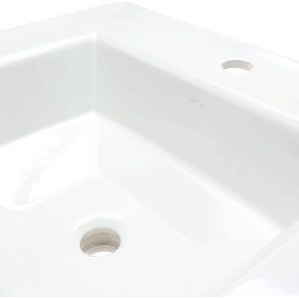 Archer® Vitreous China Rectangular Drop-In Bathroom Sink with Overflow