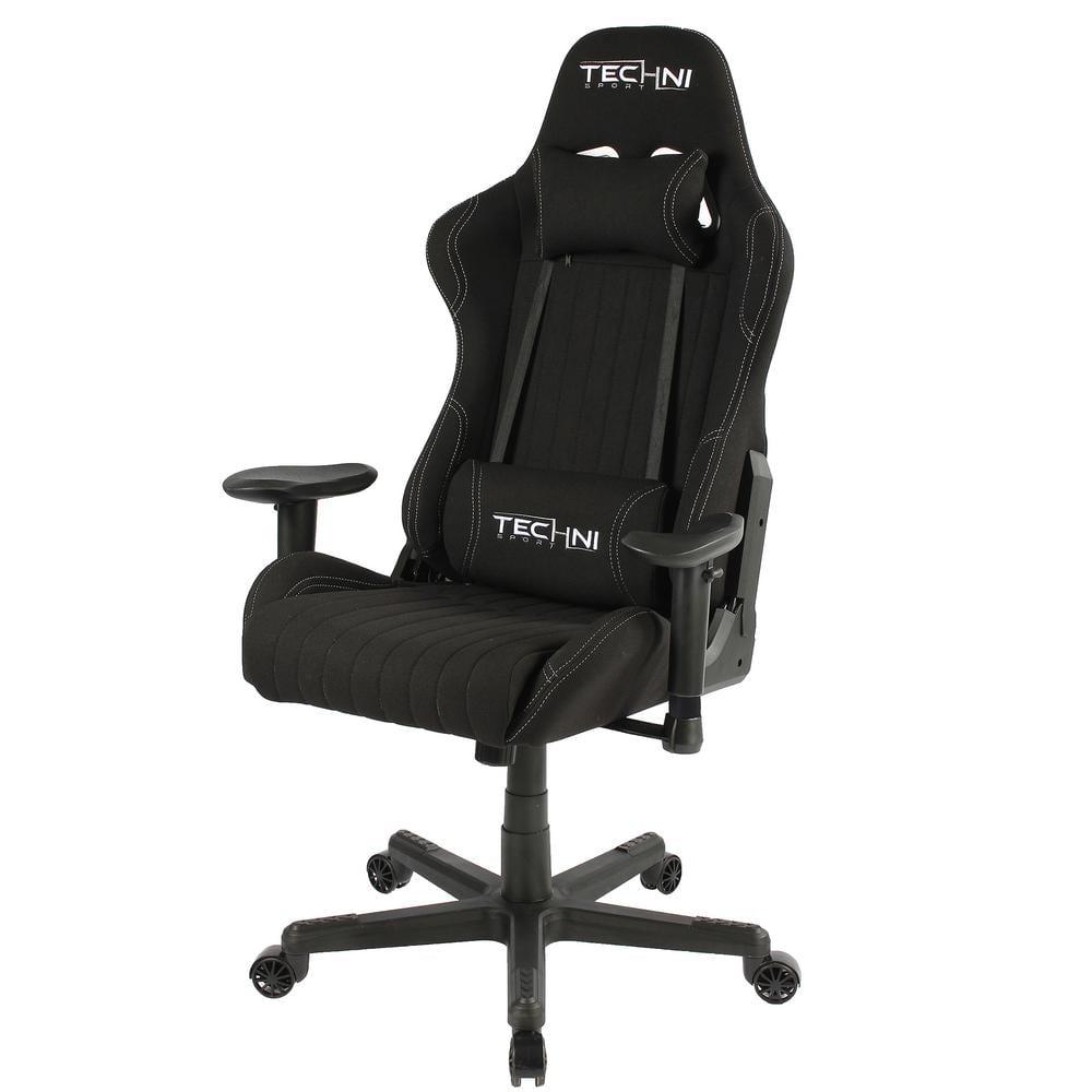 Techni Sport Techni Sport Adjustable Reclining Ergonomic Swiveling PC & Racing Game Chair in Black