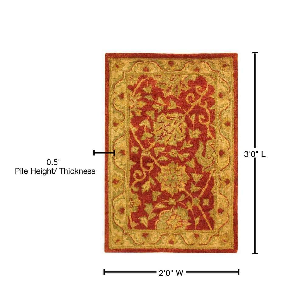 SAFAVIEH Antiquity Lilibeth Traditional Floral Wool Area Rug, Rust, 2' x 3'