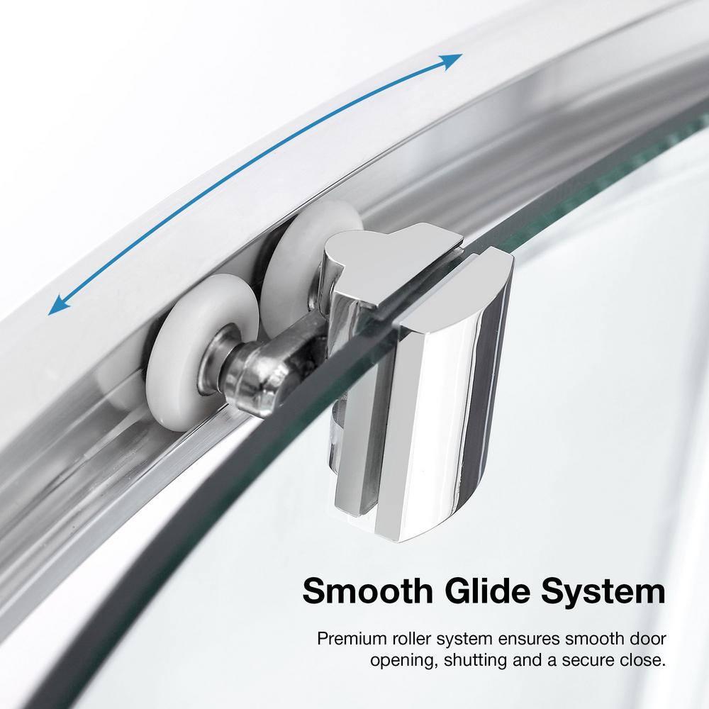 Ove Decors Breeze_36_without_walls OVE Decors Breeze Premium 40 in. Round Shower Kit w/ Clear, Base in Chrome Finish