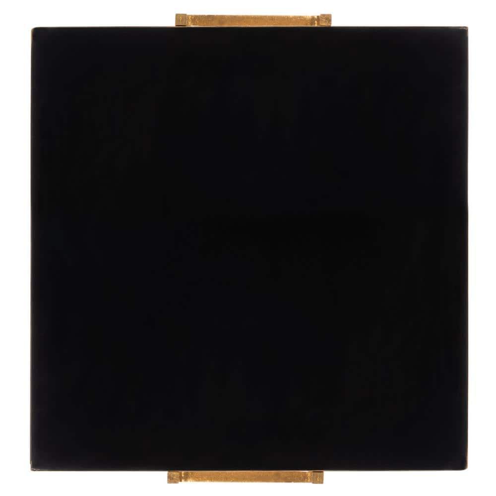 Amarylis Greek Key Side Table - Black Enamel/Gold - Safavieh.