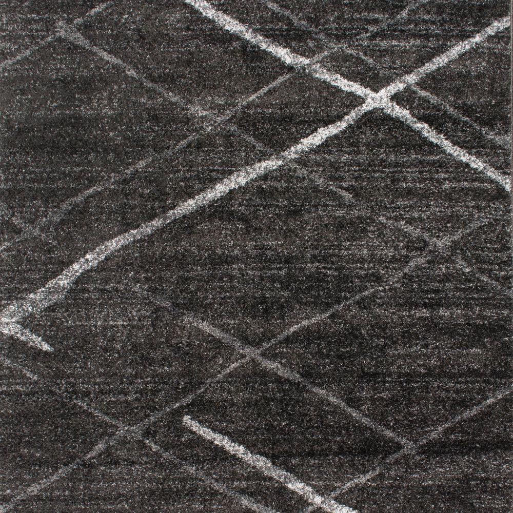 Nuloom 4 Square Thigpen Contemporary Indoor Area Rug, Charcoal, Abstract Lines, Non-Slip Backing, Stain Resistant, Bedroom Living Room, Kitchen
