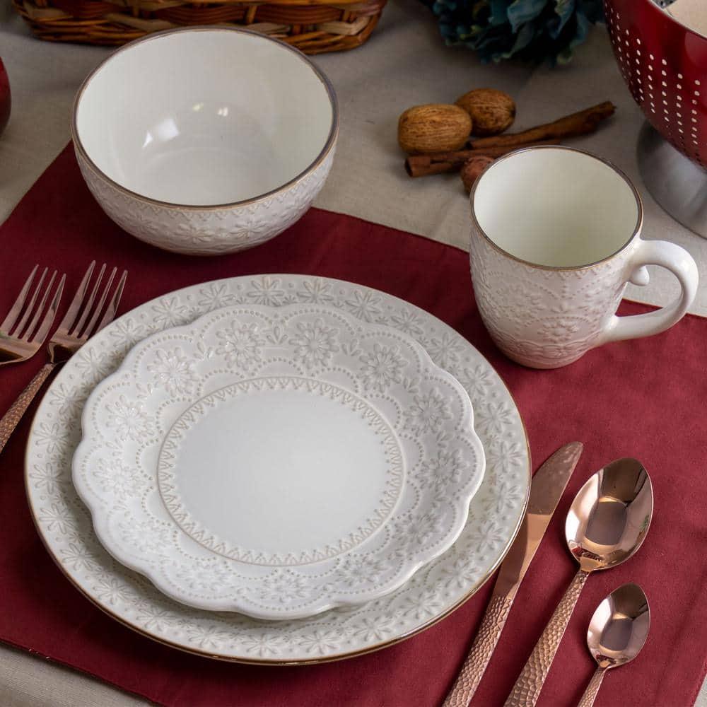 16 Piece Stoneware Dinnerware Set - Service for 4