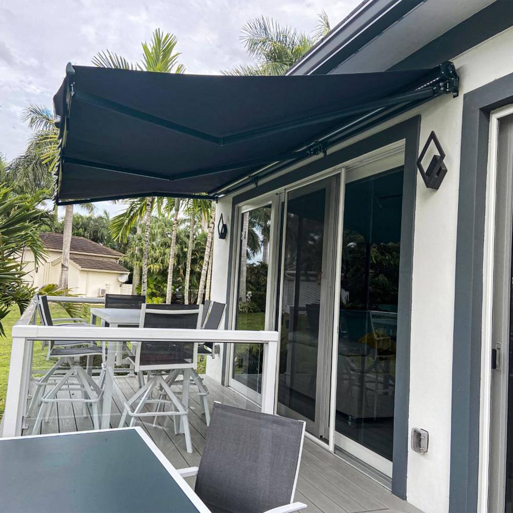 ALEKO AWM13X10BK81 Retractable Motorized Patio 13 x 10 feet Awning Black