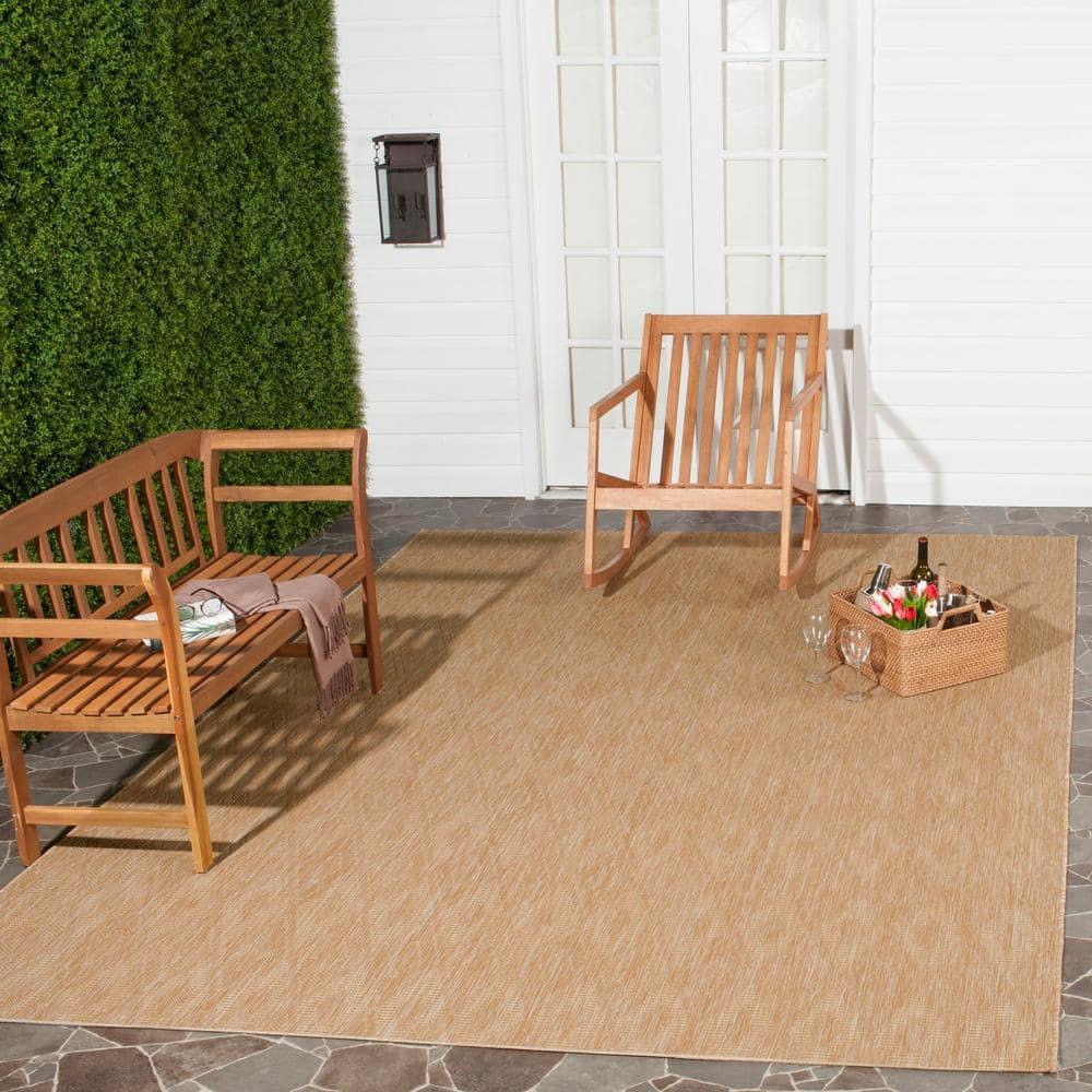 SAFAVIEH Courtyard Teodor Geometric Diamonds Indoor/Outdoor Area Rug, 5'3" x 7'7", Natural