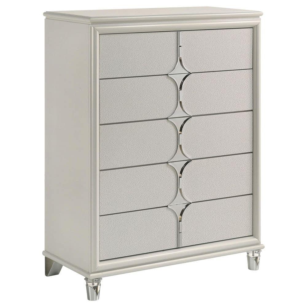 5-drawer Bedroom Chest Of Drawers Pearl White