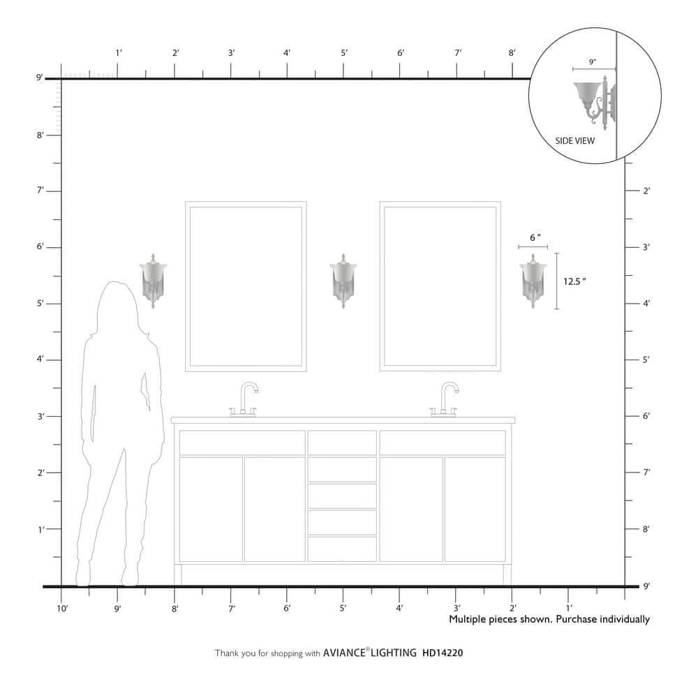 Livex Lighting French Regency 1 - Light Vanity in  Polished Chrome