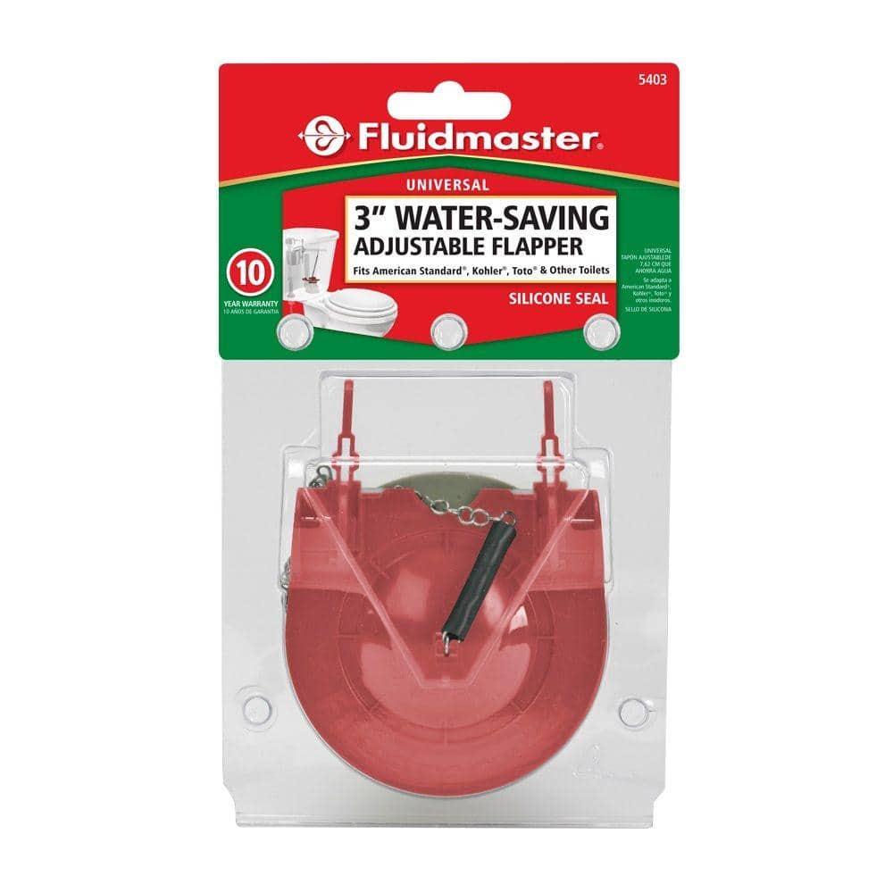 Fluidmaster 5403P4 Adjustable Water-Saving Long Life 3 inch Toilet Flapper