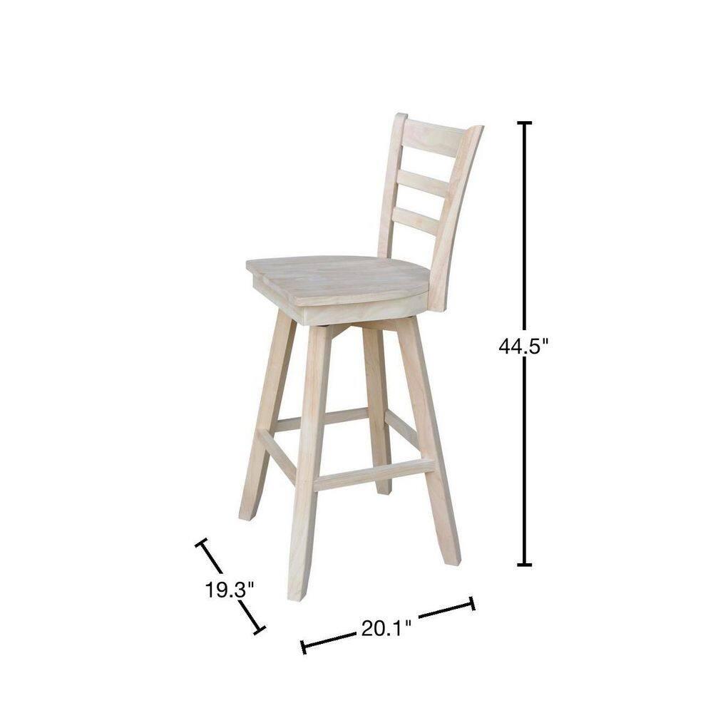 Emily Stool with Swivel Seat - Unfinished