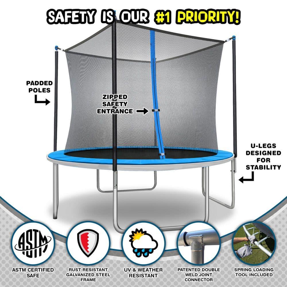 Sportspower TruJump 14' Round Trampoline with Safety Enclosure & with Lifetime Warranty on Jump Mat