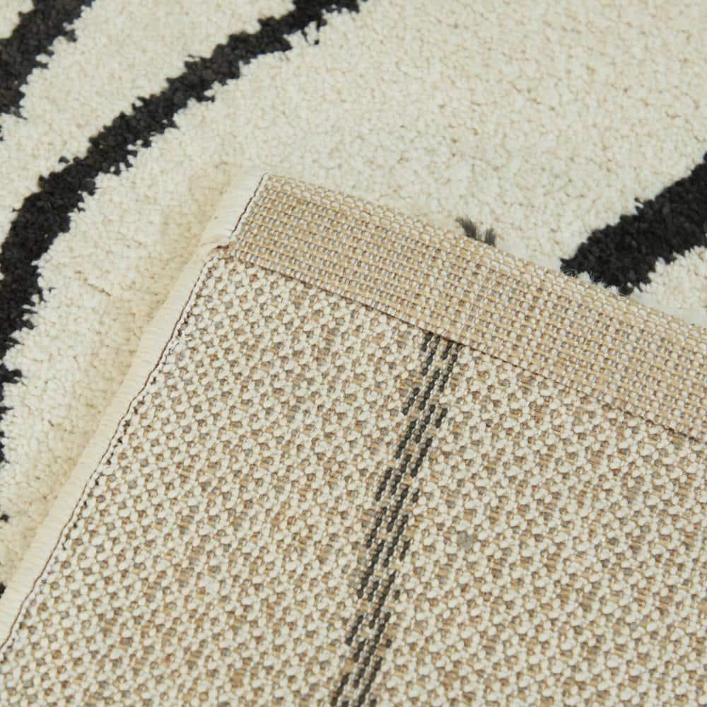 Descartes Abstract Modern Area Rug Charcoal 8'9" x 12' 9' x 12' Ivory