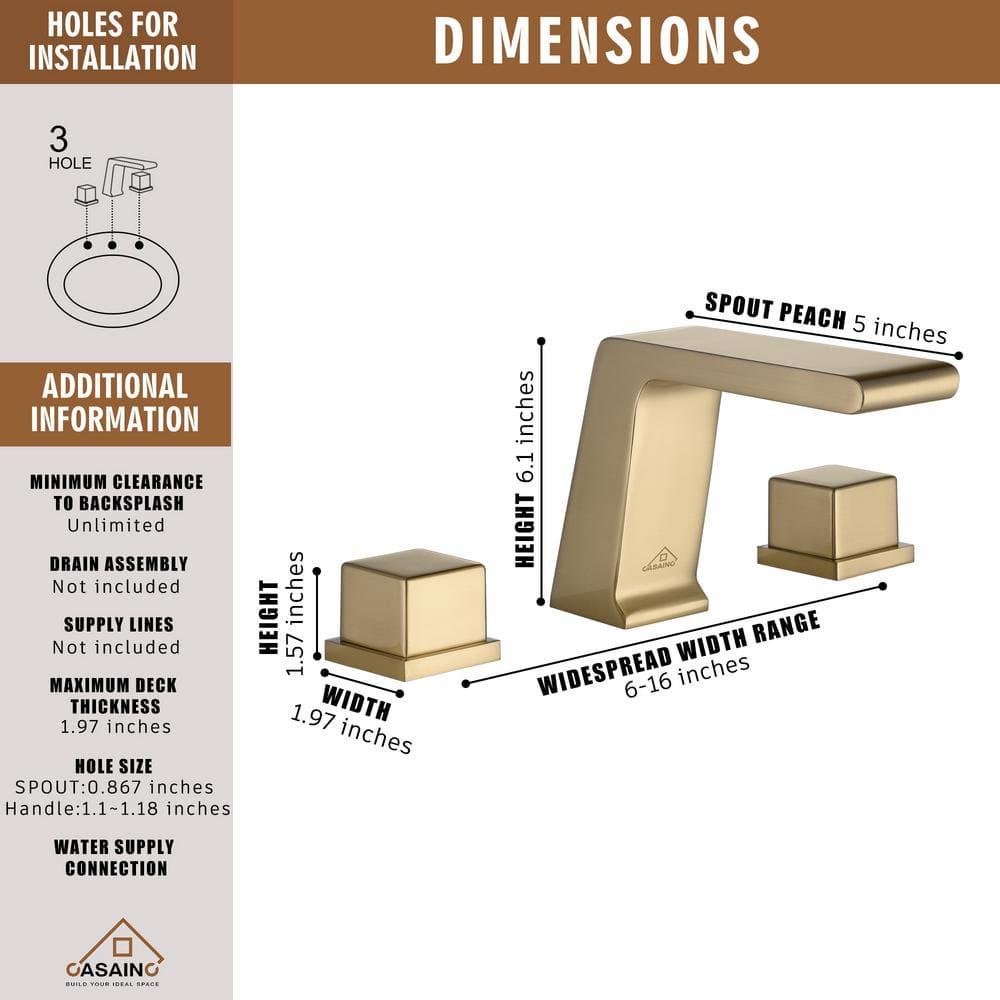 Widespread Faucet 2-Handle Bathroom Faucet with 3 Holes and Pop Drain