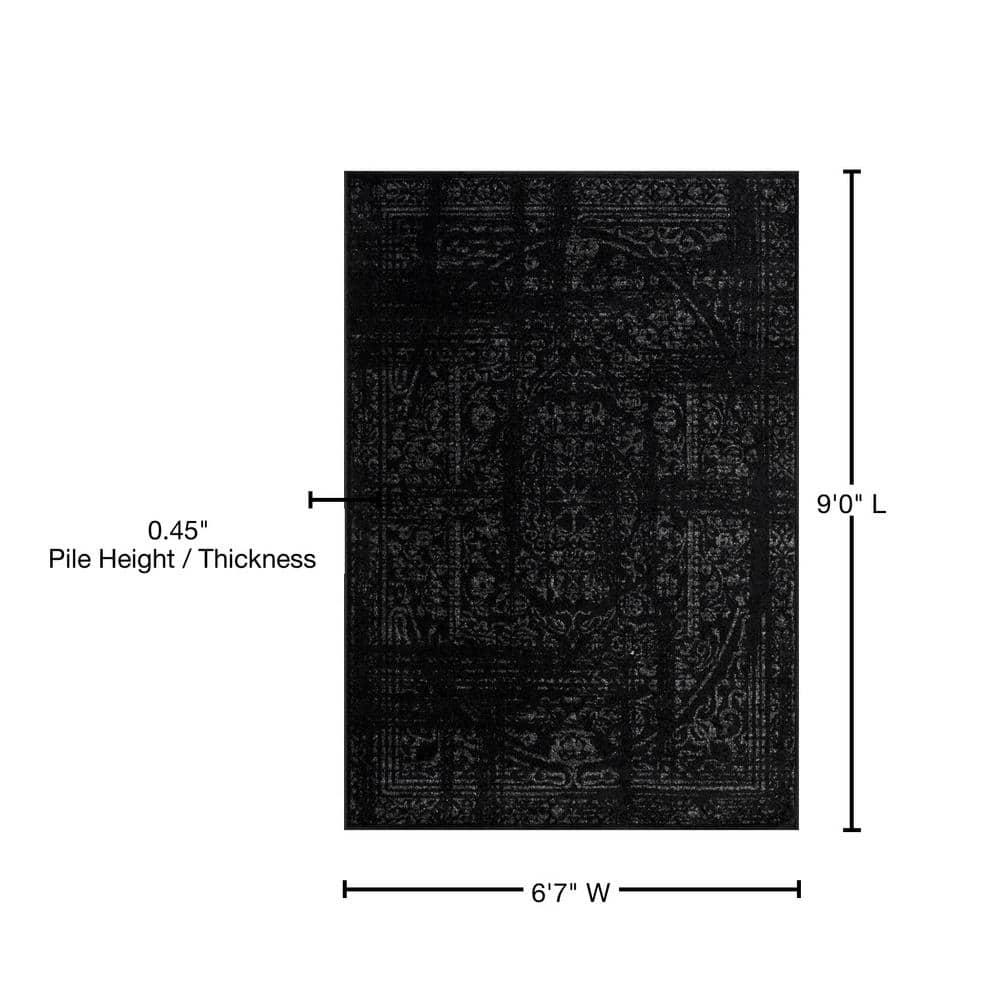 Nuloom Arlena Medallion 7x9 Indoor Area Rug for Living Room Bedroom Dining Room Kitchen, Black/Grey