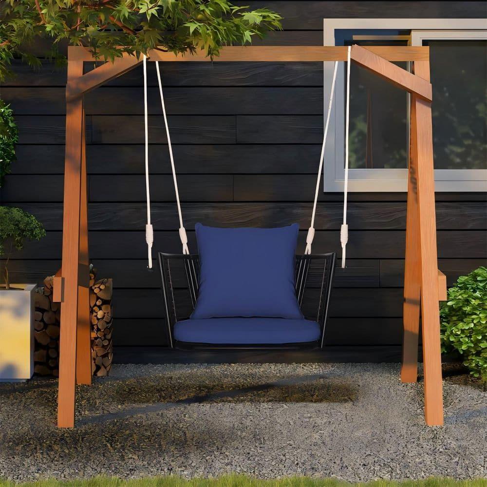 Arlmont & Co. Arlmont & Co. Patio Hanging Rattan Basket Chair Swing Hammock Chair With Seat Cushion