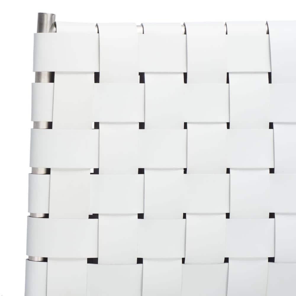 Olenna Woven Counter Stool - BST3011 - White/Silver - Safavieh