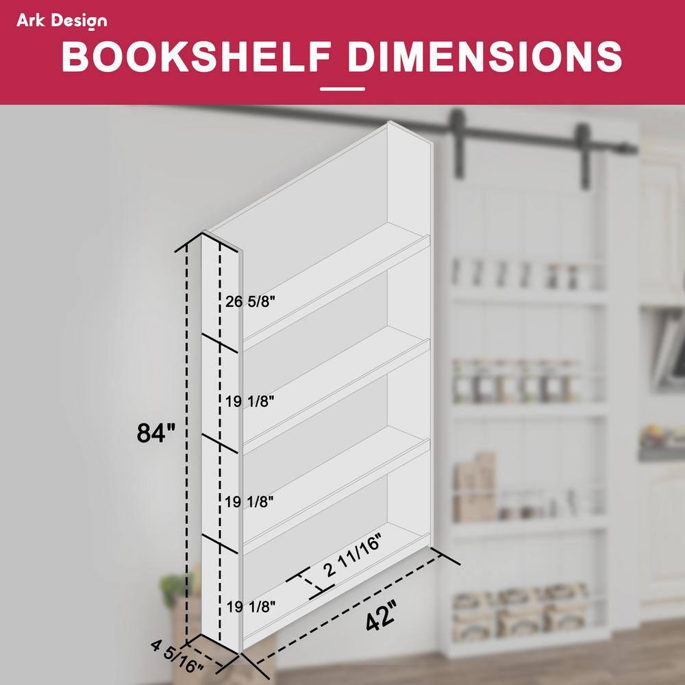 ARK DESIGN 84"H Wood and Primed Bookshelf Style Barn Door with Mounting Hardware Kit