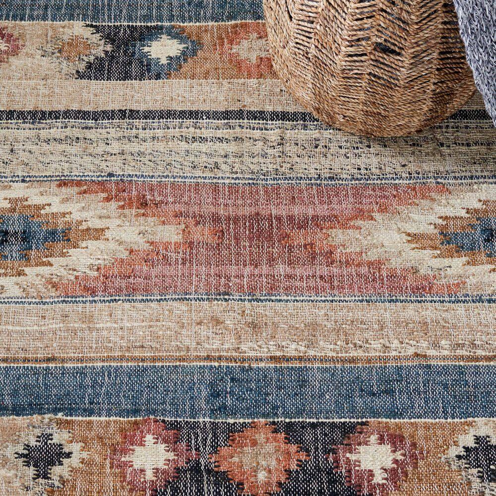Kilim KLM177 Flat Weave Area Rug - Blue/Rust - 5'x8' - Safavieh