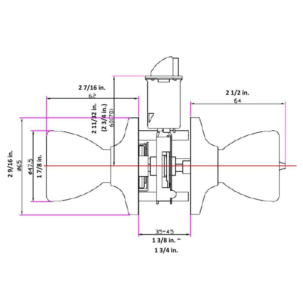 Design House Terrace 6-Way Universal Keyed Entry Door Knob, Satin Nickel