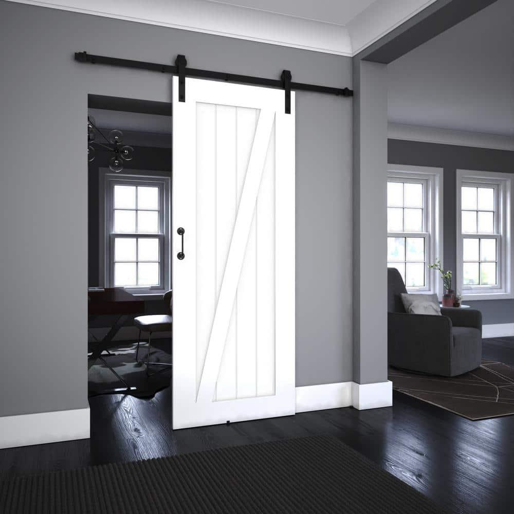 72-in. Matte Black Barn Door Hardware Kit