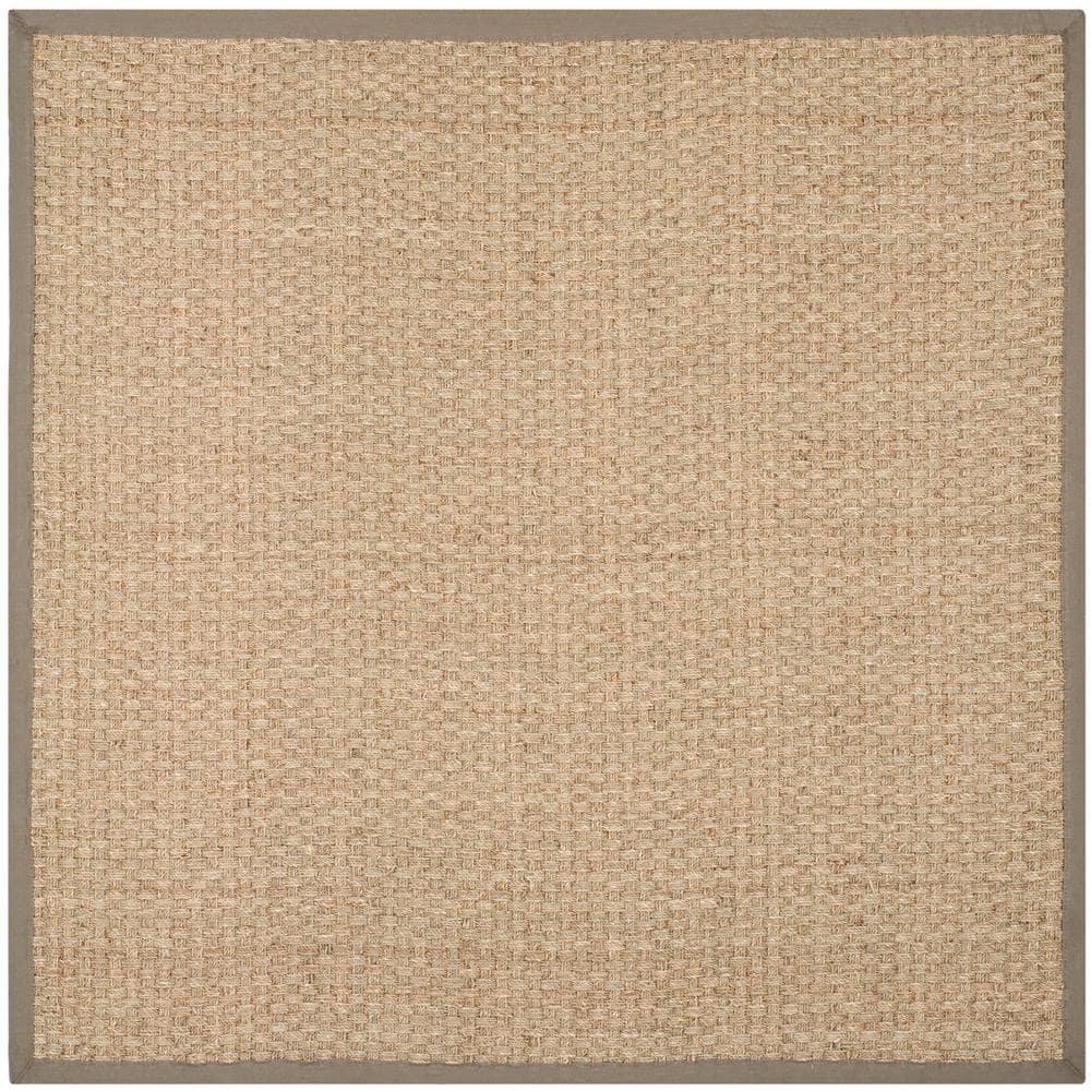 Natural Fiber NF114 Power Loomed Indoor Area Rug - Natural/Grey - 7'x7' - Safavieh
