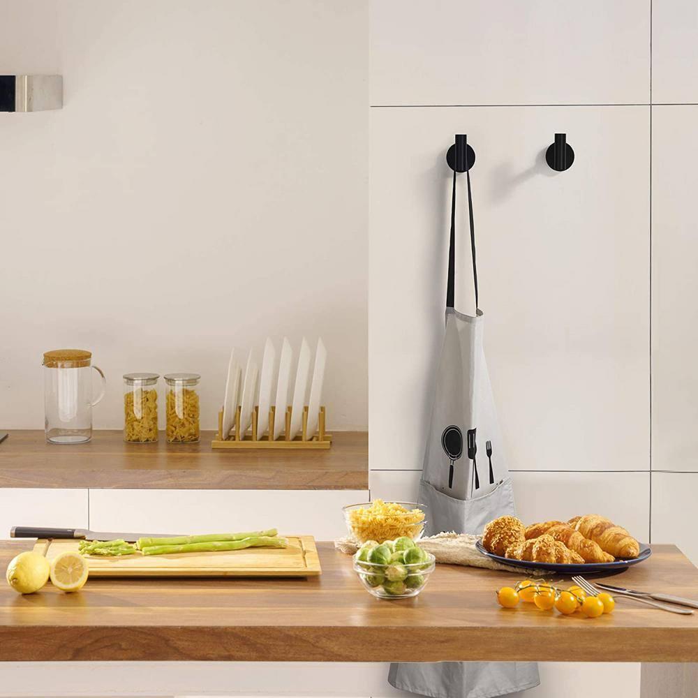 Matte Black Stainless Steel Wall Mounted J-Hook Set