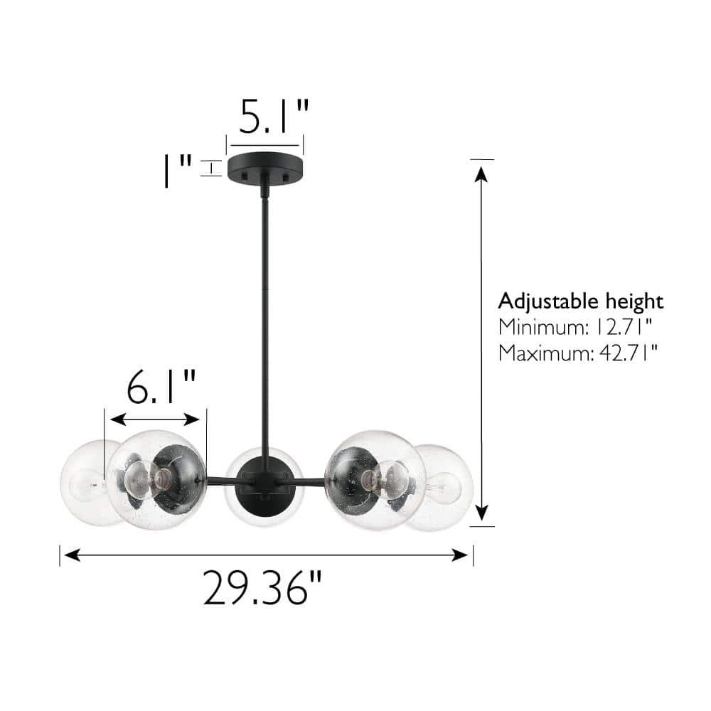 Design House Gracelyn 5-Light Chandelier in Matte Black