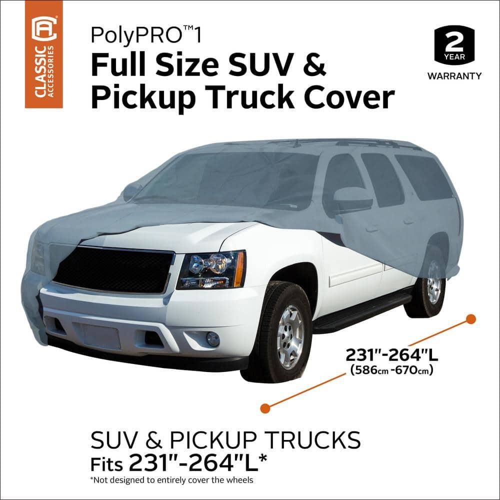 Polyester Outdoor Full-Size Car Cover in Gray